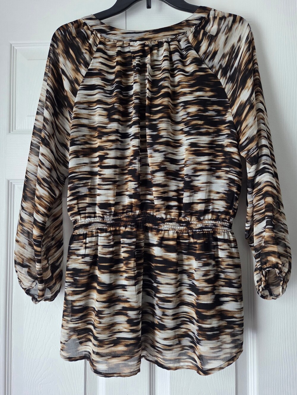 Calvin Klein Brown and Black Abstract Print Top Size M - Picture 7 of 12